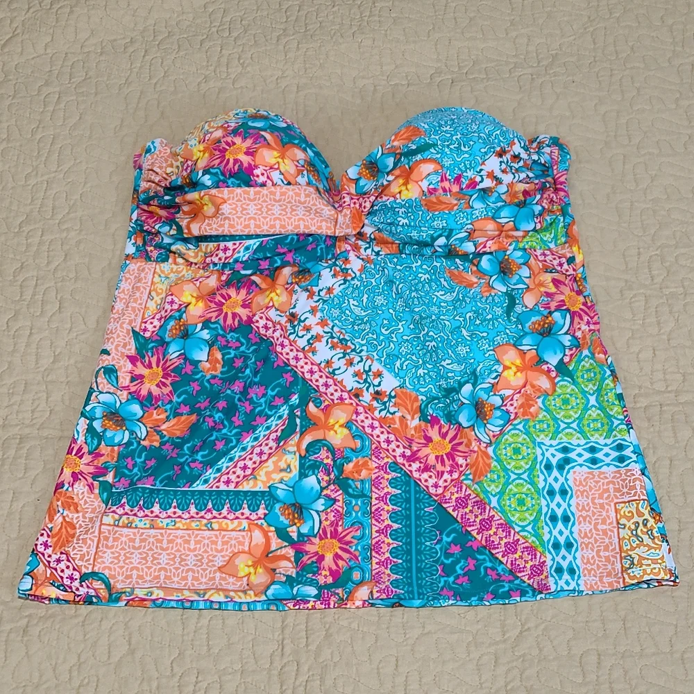 Into the Bleu floral tankini size 12 - Picture 5 of 8